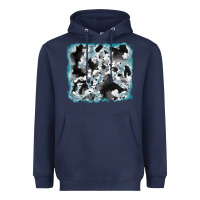 Navy cowhide glitter leather background Heavyweight Hoodie - RanaPortraitStore
