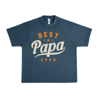Midnight Navy Mens Best Papa Ever Funny Fathers Day Urban Heavy Tee - linhVisuals