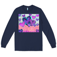 Navy love Long Sleeve Tee - CowhideDigitalArt
