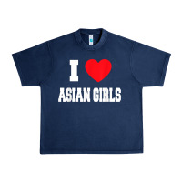 Navy i love asian girls t shirt Urban Heavy Tee - linhVisuals