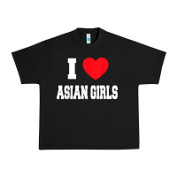 Black i love asian girls t shirt Urban Heavy Tee - linhVisuals