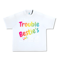 White if we get in trouble it's my bestie's fault i listened her t shirt Urban Heavy Tee - linhVisuals