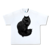 White black cat Urban Heavy Tee - linhVisuals