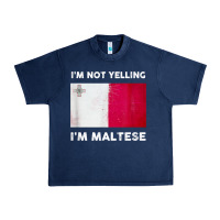 Navy i'm not yelling i'm maltese shirt  malta flag t shirt Urban Heavy Tee - linhVisuals