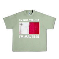 Oil Green i'm not yelling i'm maltese shirt  malta flag t shirt Urban Heavy Tee - linhVisuals
