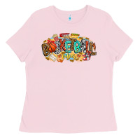 Bubblegum Pink basketball vibes Ladies Tee - CowhideDigitalArt