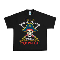 Black it's all fun & games until someone needs an eyepatch pirate t shirt Urban Heavy Tee - linhVisuals