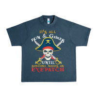 Midnight Navy it's all fun & games until someone needs an eyepatch pirate t shirt Urban Heavy Tee - linhVisuals