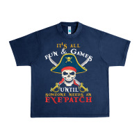 Navy it's all fun & games until someone needs an eyepatch pirate t shirt Urban Heavy Tee - linhVisuals