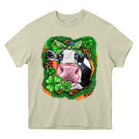 Mossy St. Patrick's day cow Heavy Core Tee - FaDigitalArtStudio