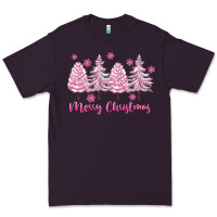 Plum Merry Christmas Trees Premium Tee - FaDigitalArtStudio