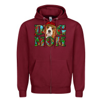 Burgundy Christmas dog mom beagle Zipper Hoodie - RanaPortraitStore