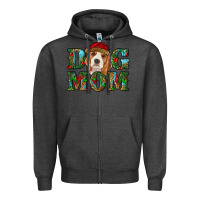 Charcoal Heather Christmas dog mom beagle Zipper Hoodie - RanaPortraitStore