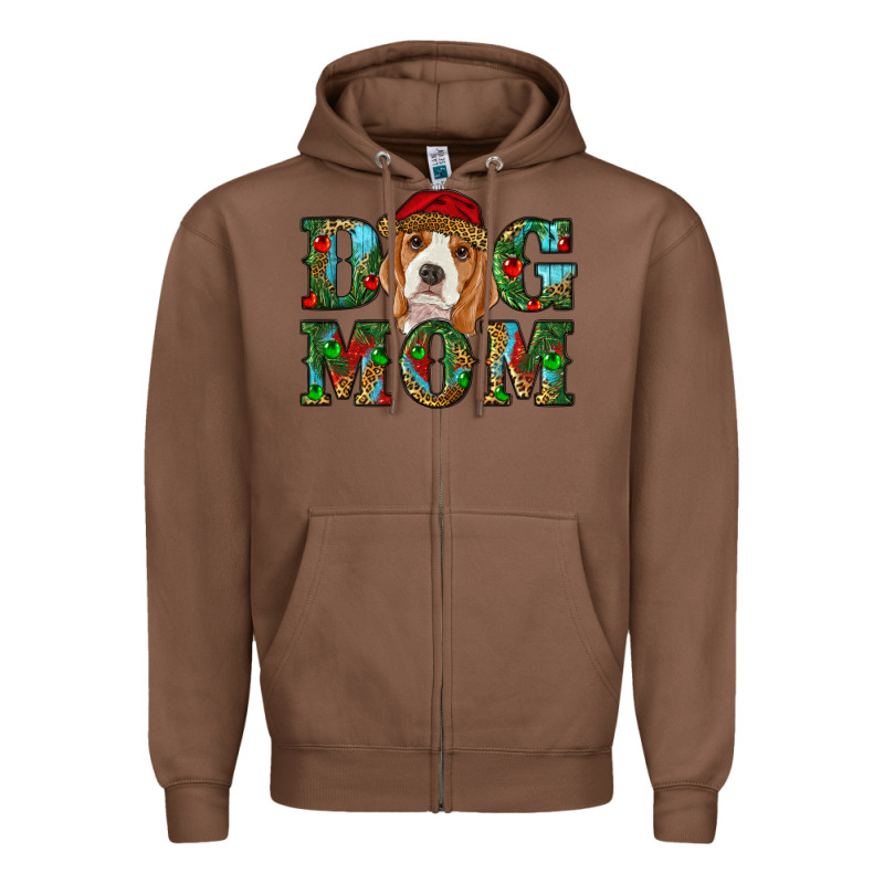 Christmas Dog Mom Beagle Zipper Hoodie by RanaPortraitStore | Teevron