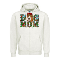 Oatmeal Heather Christmas dog mom beagle Zipper Hoodie - RanaPortraitStore