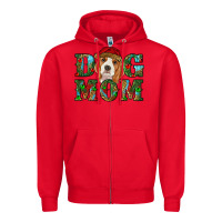Red Christmas dog mom beagle Zipper Hoodie - RanaPortraitStore