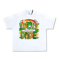 White Lucky Little Dude Urban Heavy Tee - CowhideDigitalArt