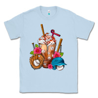 Dusty Blue Baseball Frappe Classic Tee - FaDigitalArtStudio