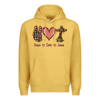 Antique Gold Peace Love Jesus Premium Hoodie - Jasminsmagicworld