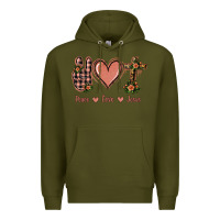 Army Green Peace Love Jesus Premium Hoodie - Jasminsmagicworld
