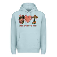 Blue Mist Peace Love Jesus Premium Hoodie - Jasminsmagicworld