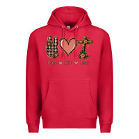 Cardinal Peace Love Jesus Premium Hoodie - Jasminsmagicworld