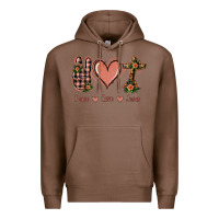 Chestnut Peace Love Jesus Premium Hoodie - Jasminsmagicworld