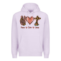 Lilac Peace Love Jesus Premium Hoodie - Jasminsmagicworld