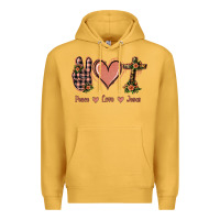 Mustard Peace Love Jesus Premium Hoodie - Jasminsmagicworld
