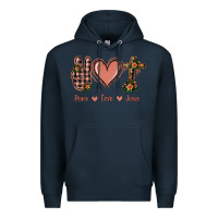 Navy Peace Love Jesus Premium Hoodie - Jasminsmagicworld