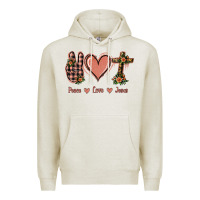 Oatmeal Heather Peace Love Jesus Premium Hoodie - Jasminsmagicworld