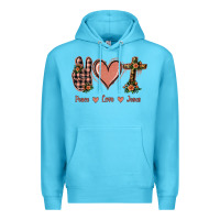 Ocean Blue Peace Love Jesus Premium Hoodie - Jasminsmagicworld
