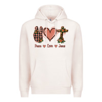 Pale Pink Peace Love Jesus Premium Hoodie - Jasminsmagicworld