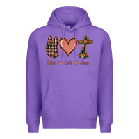 Purple Peace Love Jesus Premium Hoodie - Jasminsmagicworld