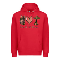 Red Peace Love Jesus Premium Hoodie - Jasminsmagicworld