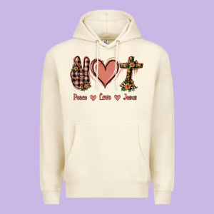 Peace Love Jesus Premium Hoodie Designed By Jasminsmagicworld