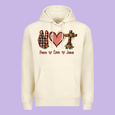 Peace Love Jesus Premium Hoodie Designed By Jasminsmagicworld