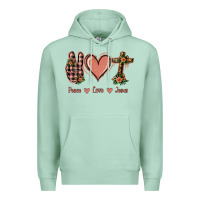 Seafoam Peace Love Jesus Premium Hoodie - Jasminsmagicworld