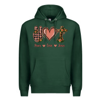 Sports Green Peace Love Jesus Premium Hoodie - Jasminsmagicworld