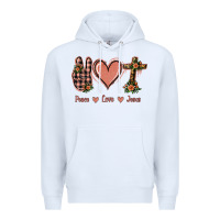 White Peace Love Jesus Premium Hoodie - Jasminsmagicworld
