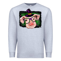 Heather Grey pig halloween Premium Sweatshirt - RanaPortraitStore