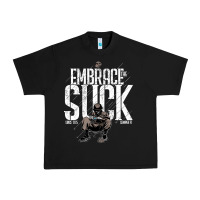Black EMBRACE THE SUCK VINTAGE Urban Heavy Tee - linhVisuals