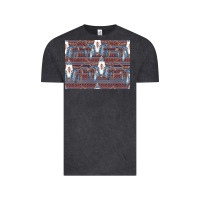 Vintage Black Bull Skull Pattern Vintage Tee - CowhideDigitalArt