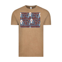 Vintage Coffee Bull Skull Pattern Vintage Tee - CowhideDigitalArt