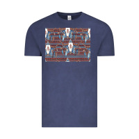Vintage Denim Bull Skull Pattern Vintage Tee - CowhideDigitalArt