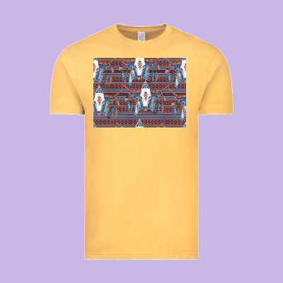 Bull Skull Pattern Vintage Tee Designed By Cowhidedigitalart