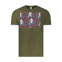 Vintage Olive Bull Skull Pattern Vintage Tee - CowhideDigitalArt