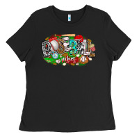 Black baseball vibes Ladies Tee - CowhideDigitalArt