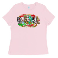 Bubblegum Pink baseball vibes Ladies Tee - CowhideDigitalArt