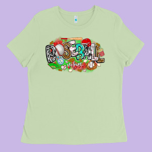 Baseball Vibes Ladies Tee Designed By Cowhidedigitalart